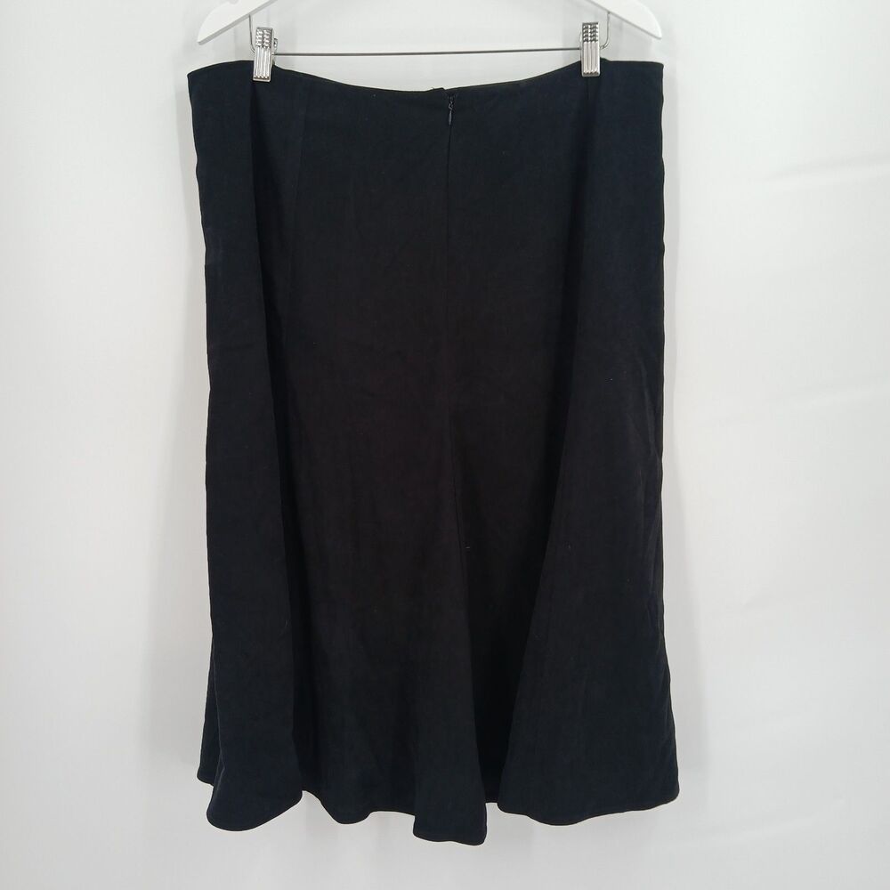 womans JM Collection Black Elastic Waist A-Line Midi plus size 16
